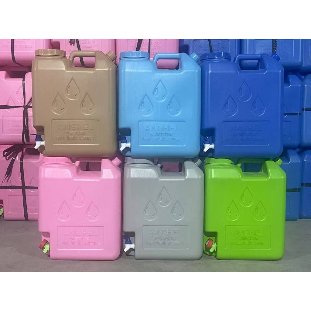 20-liter water container with an pull up activated faucet | Shopee ...