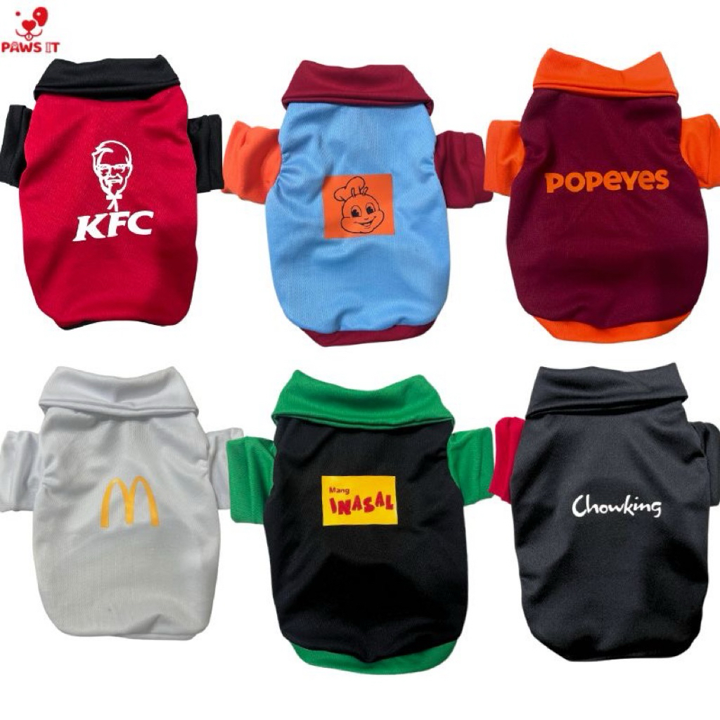 PAWS IT Dog Clothes FASTFOOD UNIFORM Dog Shirts Polo | Shopee Philippines