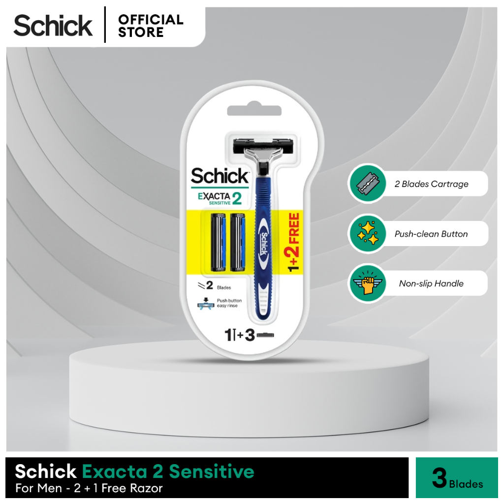 Schick Exacta Razor Kit 3 DM with 2 Blades Refill | Shopee Philippines