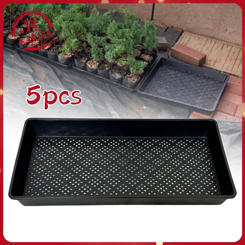 5Pcs PVC Black Seed Starter Trays Flower Germination Tray Rectangle ...