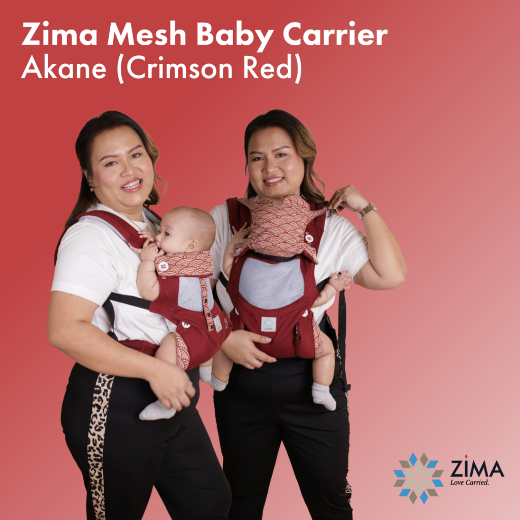 ZIMA MESH ERGONOMIC BABY CARRIER | AKANE RED , ADJUSTABLE FOR NEWBORNS ...