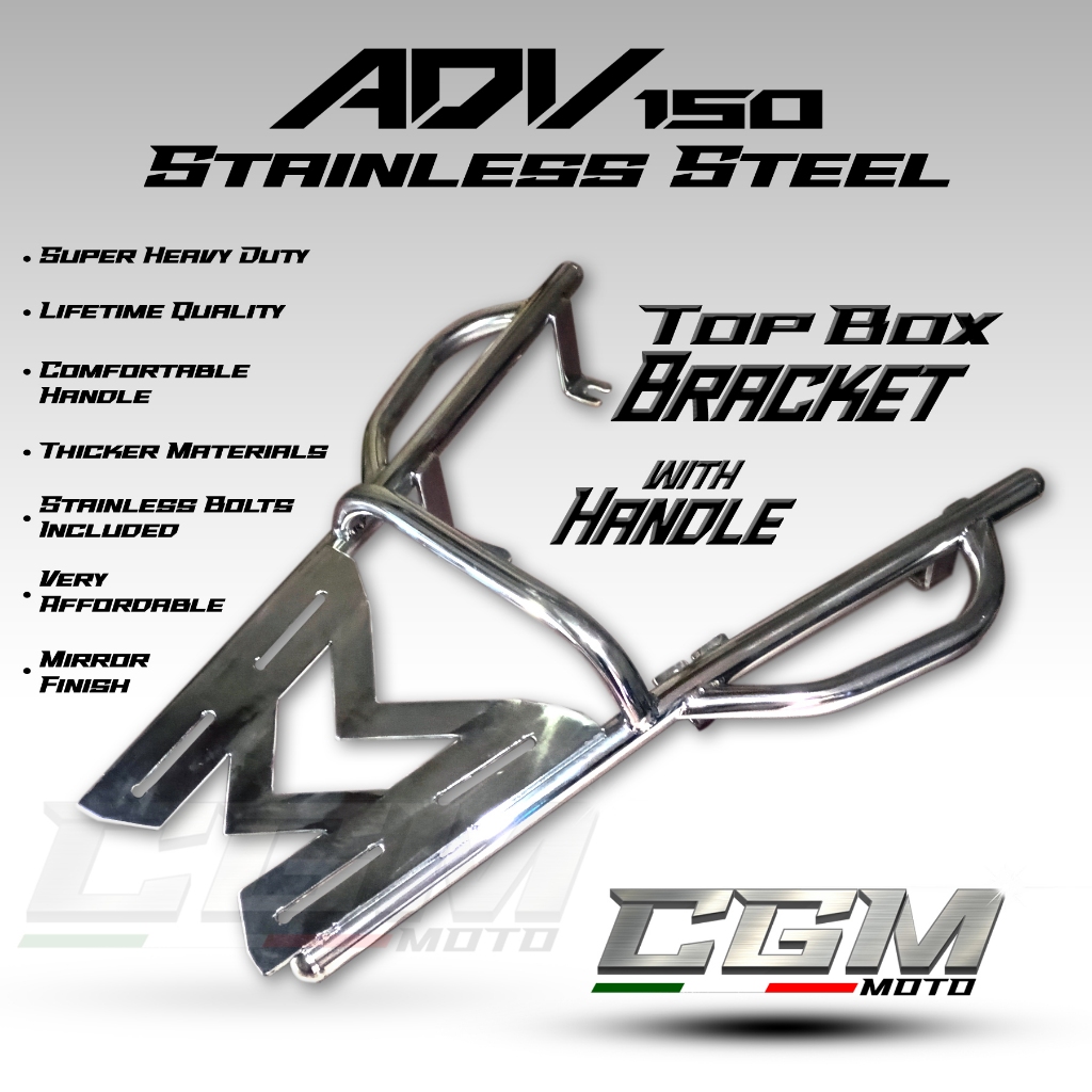 Honda ADV 150 Top Box Bracket with Handle Heavy Duty Stainless 304 CGM ...