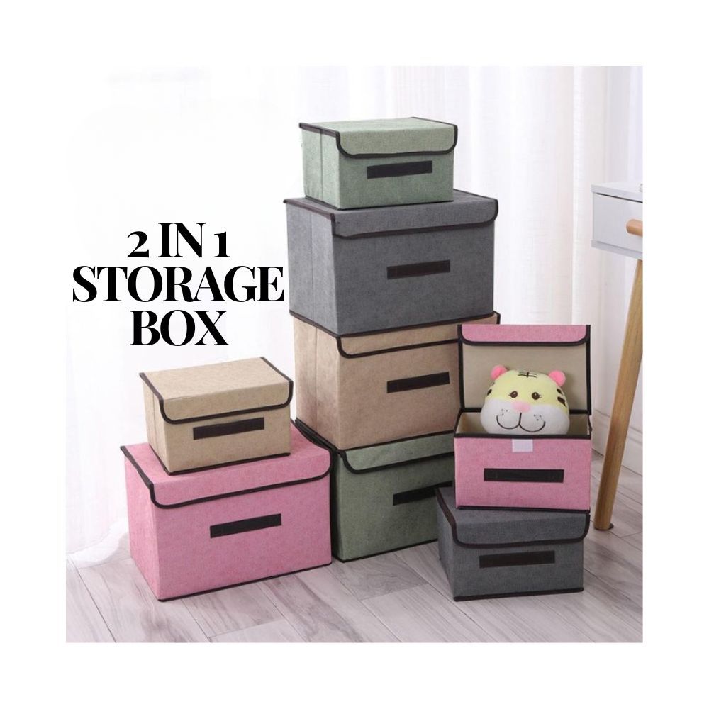 2 in 1 Storage Box Folded Garment Cloth Wardrobe Home Laundry Storage ...