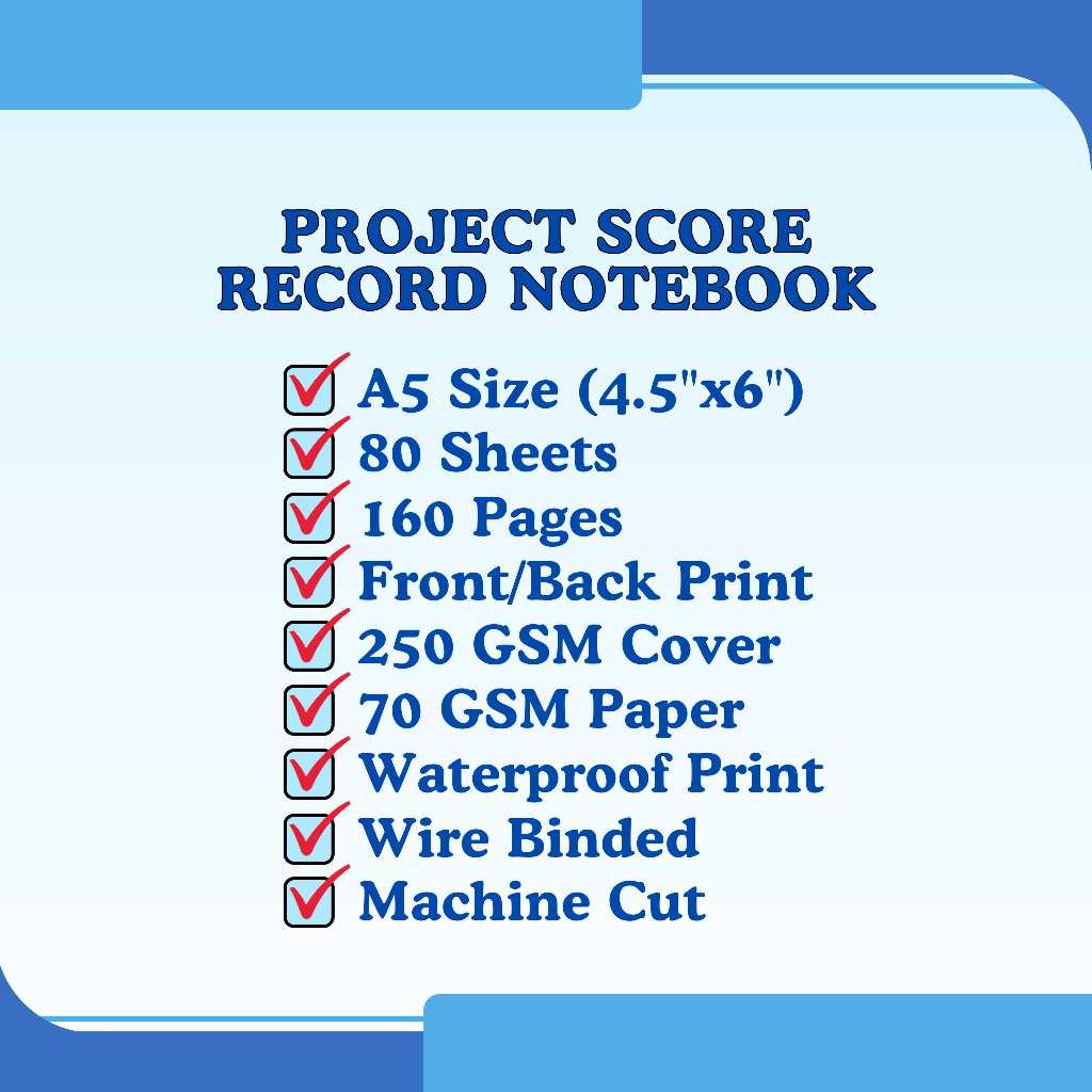 Project Score Record Notebook | Student & Classroom Performance Tracker ...