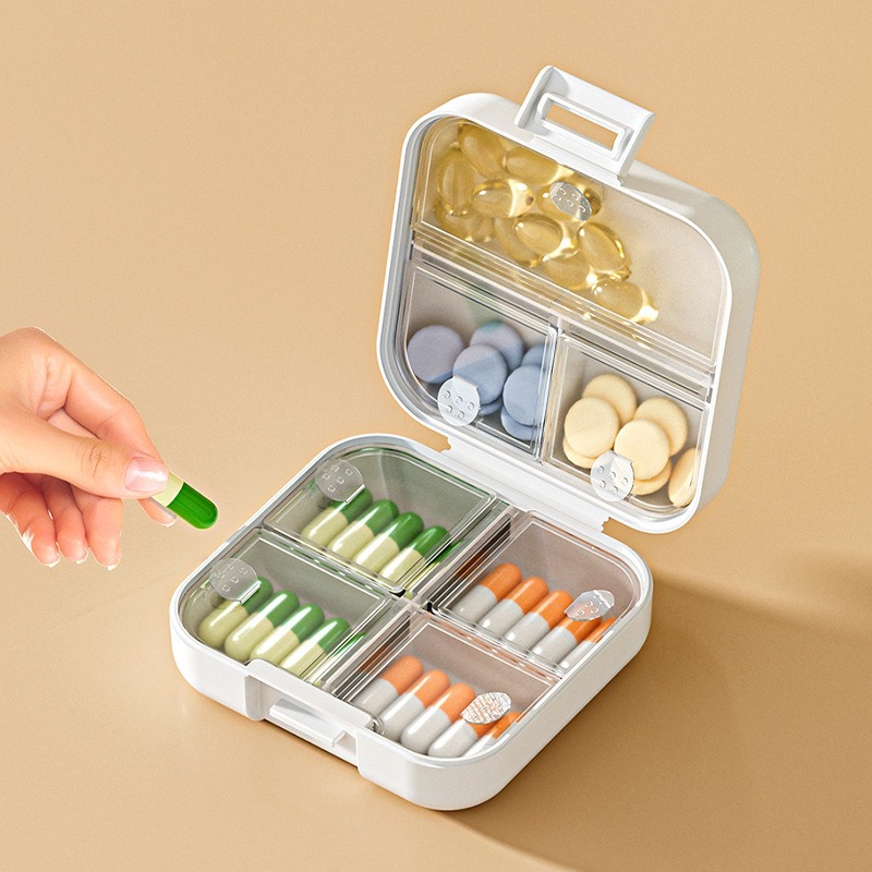 Mini portable medicine box, portable medicine box, multi compartment ...
