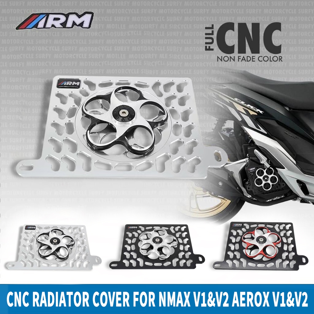 ARM Radiator Cover Windmill Full CNC 2-Color Spinner Design For Nmax v1 ...