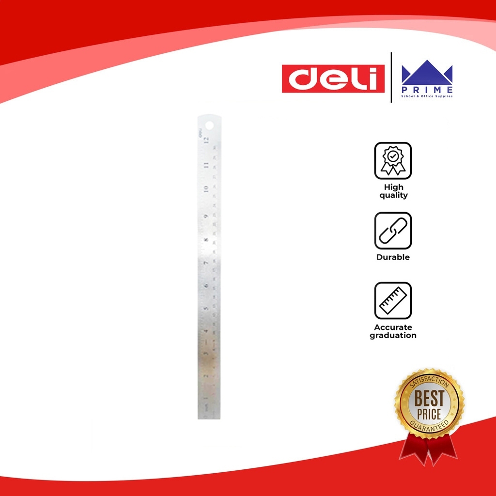 Deli 8463 - Steel Ruler 30cm (1PC) [75258463] | Shopee Philippines