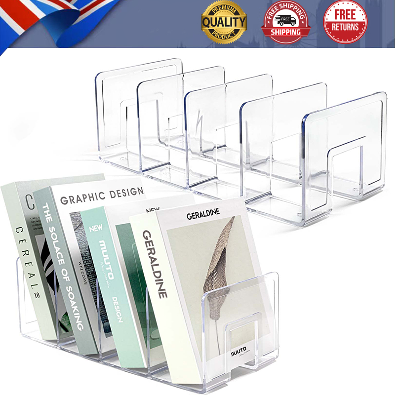 Book Separation Transparent Storage File Rack Acrylic Desktop Bookshelf ...