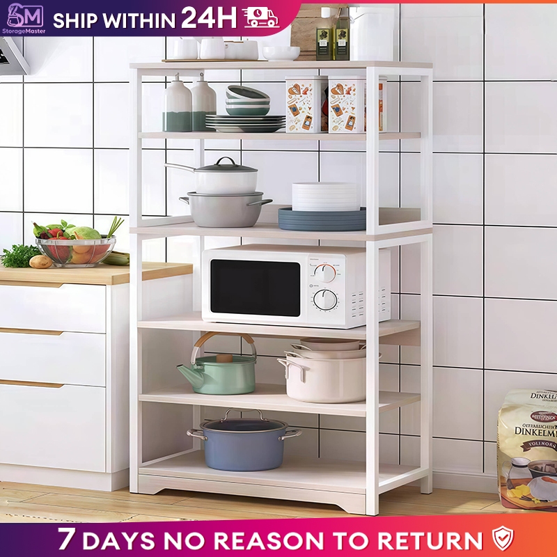 Kitchen Rack Organize Kitchen Wooden Board Rack Microwave Rack Metal ...