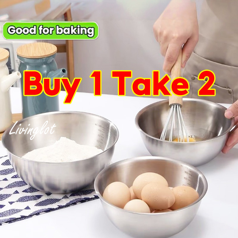 3pcs/Set Mixing Bowl for Baking Korean Stainless Steel 316 Scale Basin ...