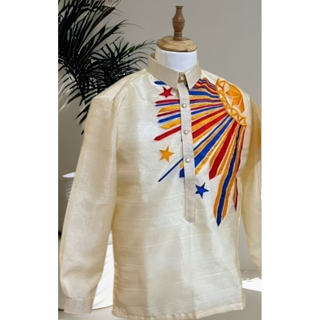 BARONG TAGALOG LONG SLEEVE PHILIPPINE DESIGN SINAG DESIGN | Shopee ...
