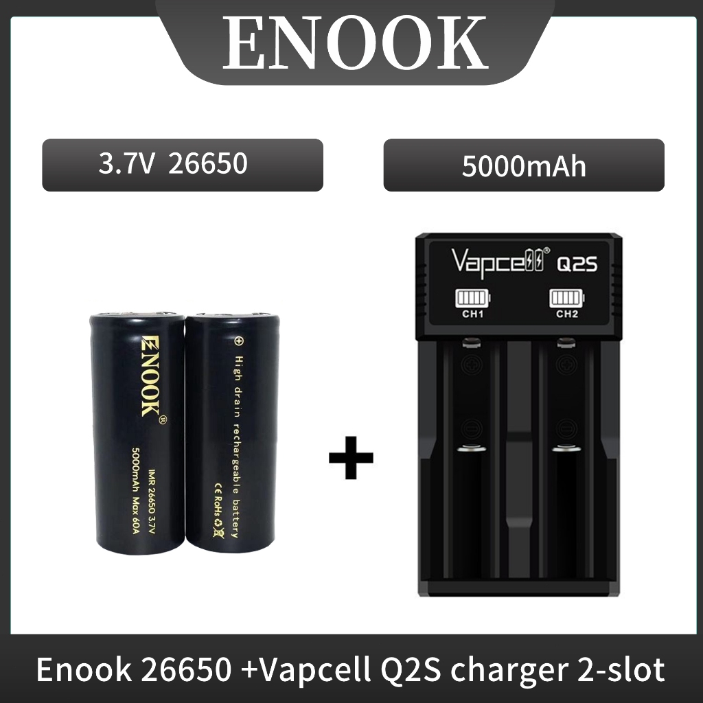 Authentic Enook 26650 5000mah 35A Li-ion Rechargeable 3.7V Battery/With ...