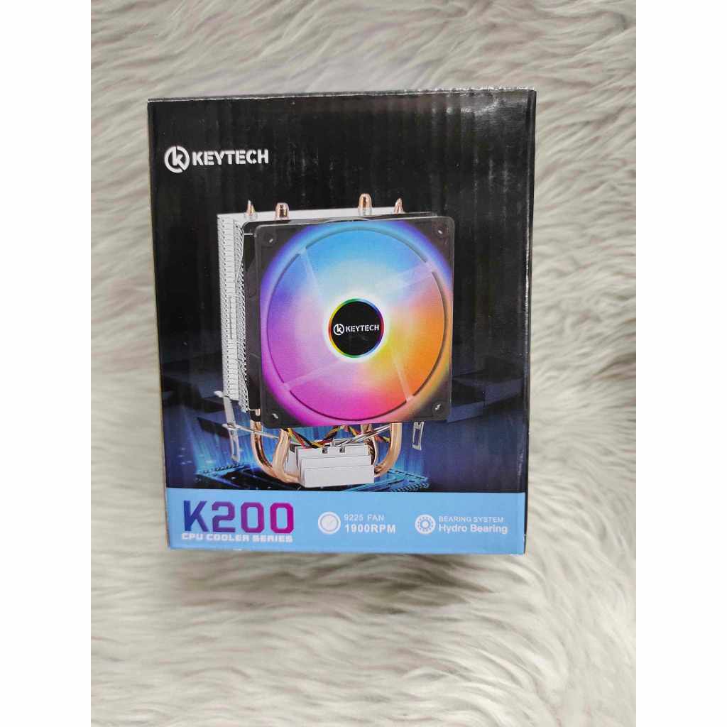 Keytech K200 CPU Air Cooler 2 Heatpipes Fan Black | Shopee Philippines