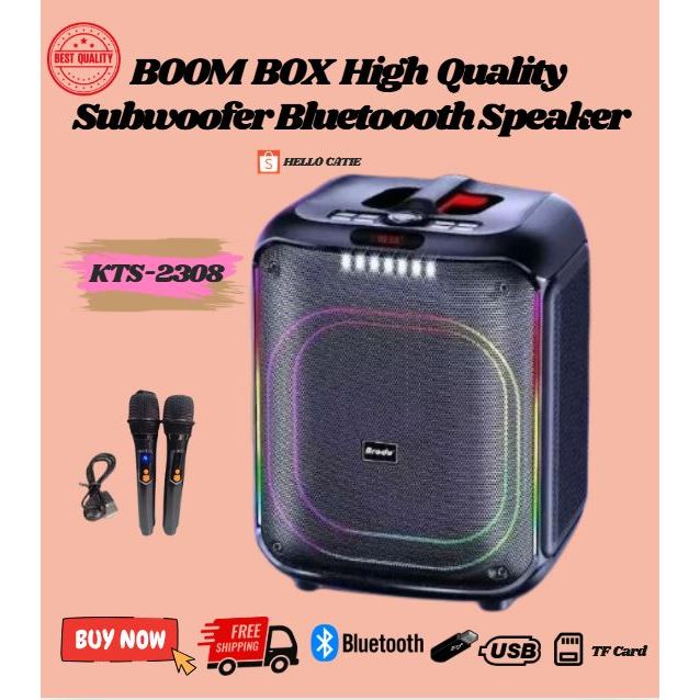 12inch High Quality Brudo Bluetooth Speaker Karaoke with 2 Microphones ...