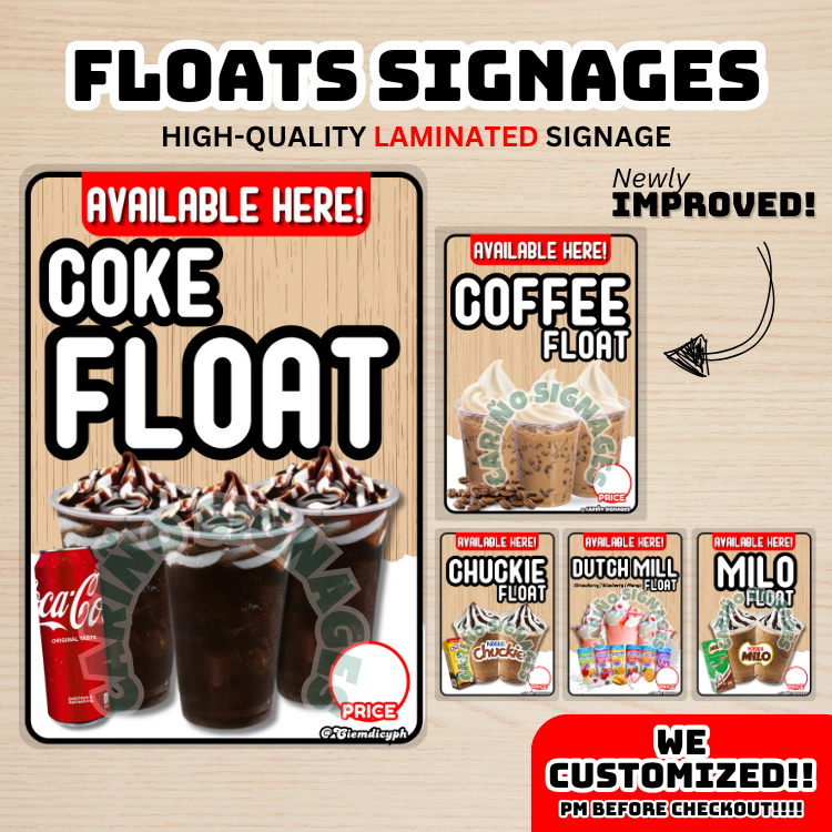 Laminated - Trending Float Drinks Signages | Dutchmill-float Signages ...