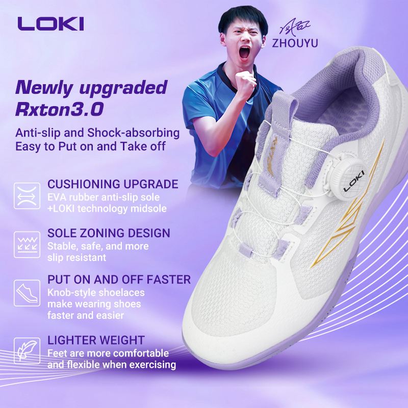 LOKI Beyond Rxton 3.0 Boa WhitePurple Orig Table Tennis PingPong ...
