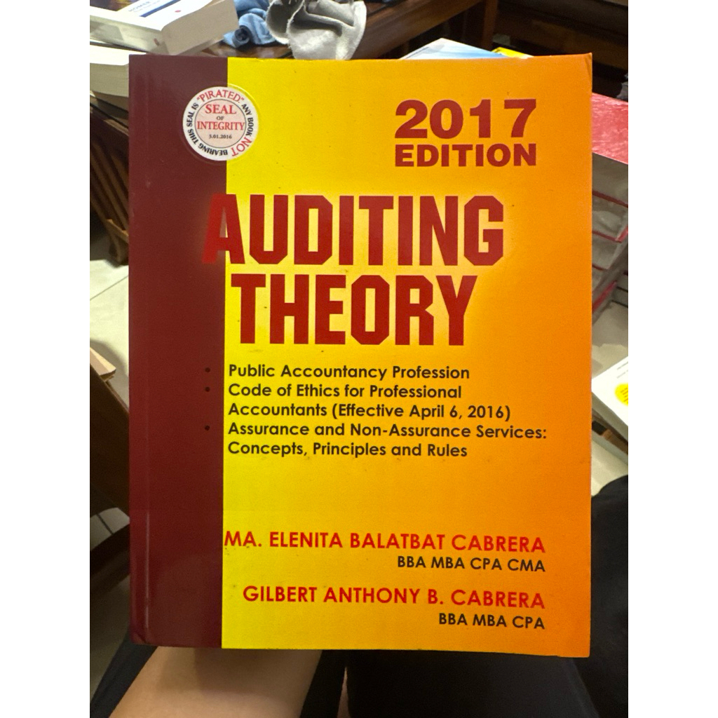 Auditing Theory by Cabrera Original authentic copy from National ...
