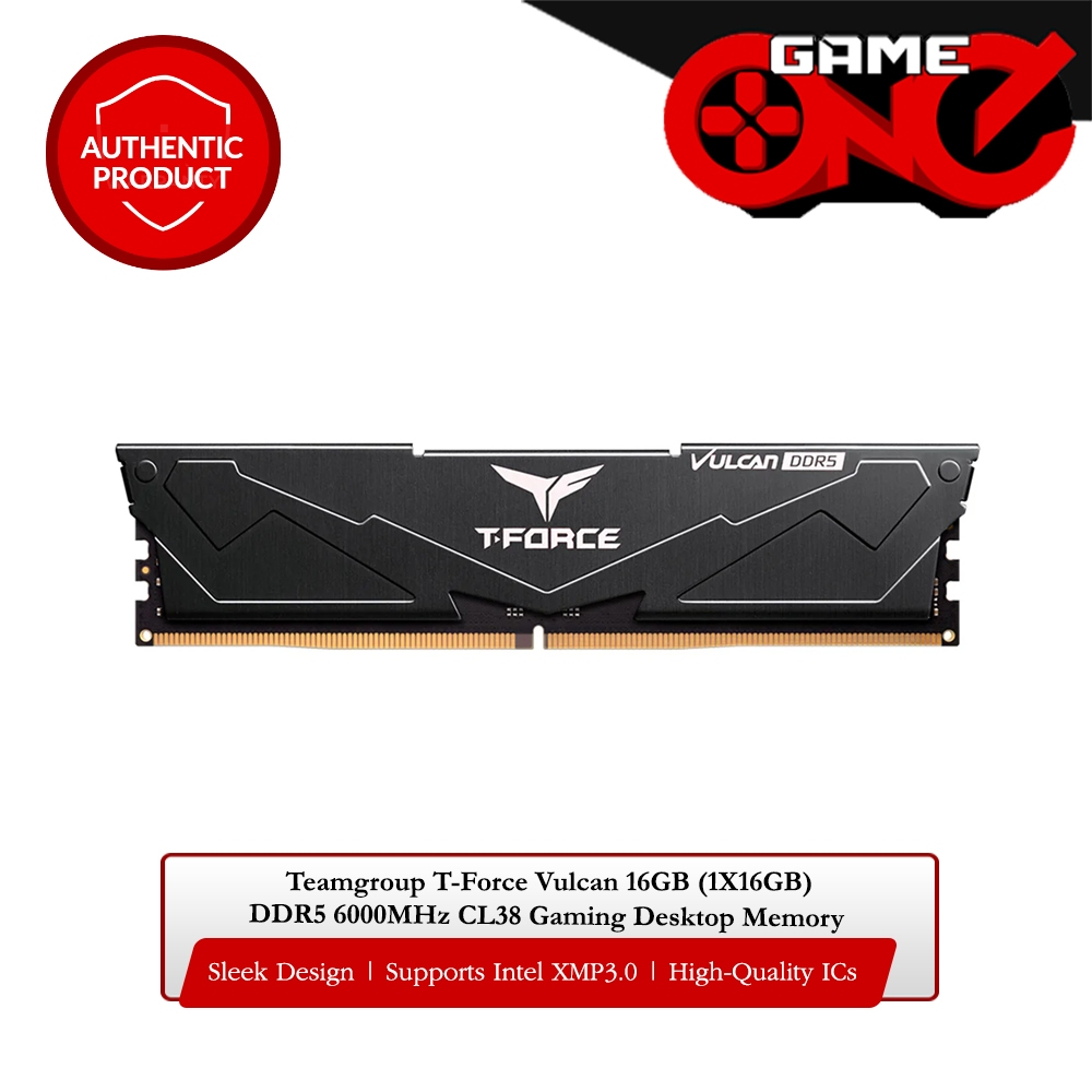 Teamgroup T-Force Vulcan 16GB (1X16GB) DDR5 6000MHz CL38 Gaming Desktop ...