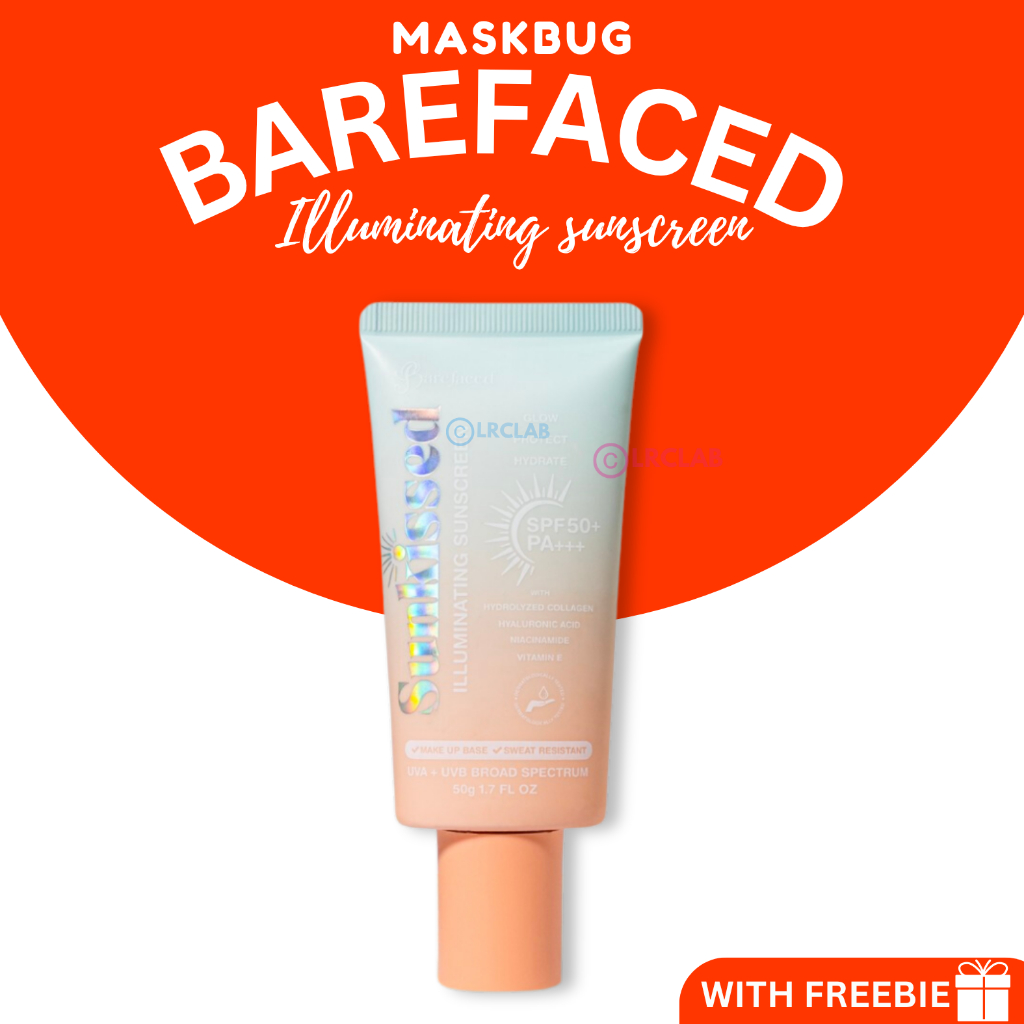 WITH FREEBIE BAREFACED Sunkissed Illuminating Sunscreen SPF 50 sun ...