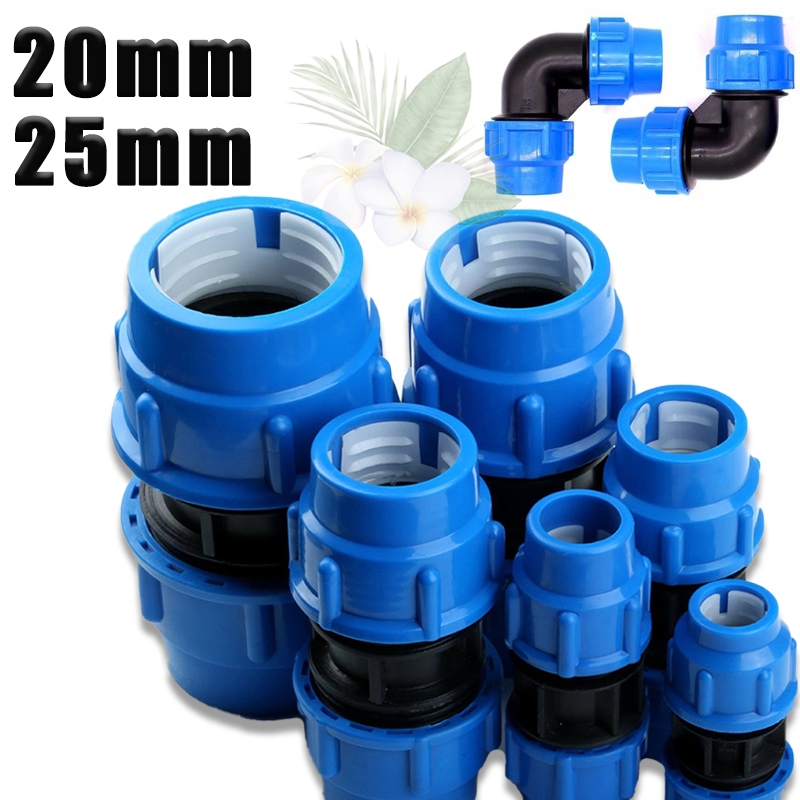 20MM Plastic PE Compression Fittings Coupling Elbow for PE PVC Pipes ...