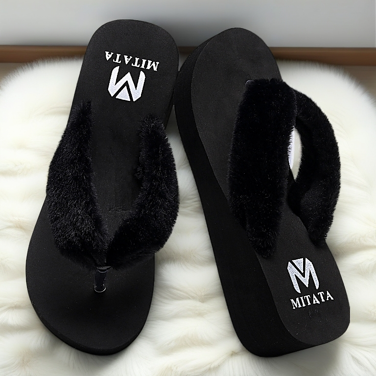MITATA 5 CM Women's Fuzzy Slippers, Lightweight and Comfortable for ...