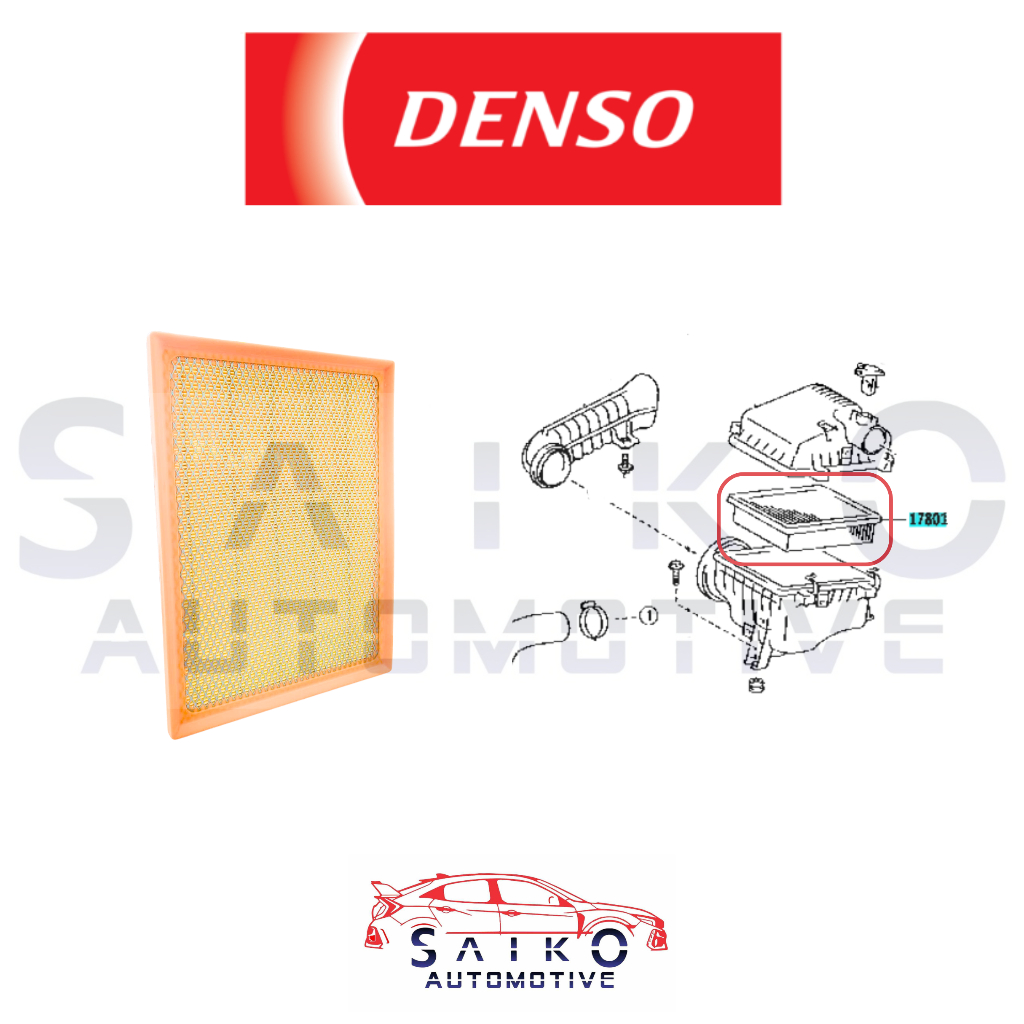 Denso Air Filter Cleaner Toyota Fortuner Innova Hilux 1GD 2GD 2016-2025 ...