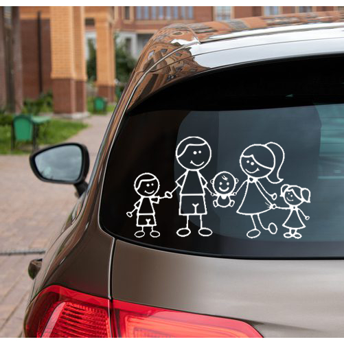 Family of 5 car sticker │car decal │waterproof vinyl sticker │free name ...
