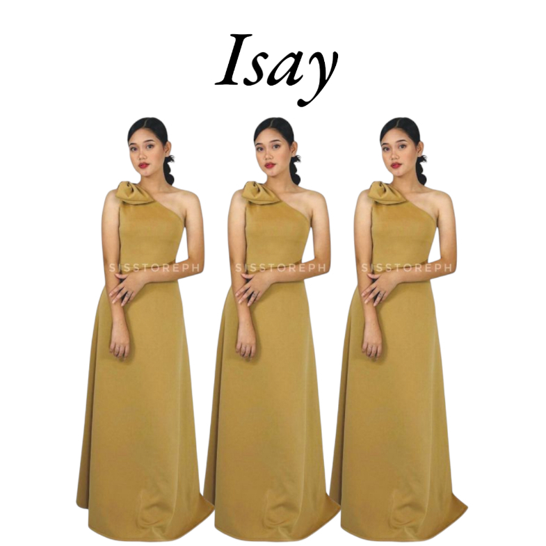 ISAY DRESS ONE-SIDED WITH RIBBON STYLE NEOPRENE SPANDEX