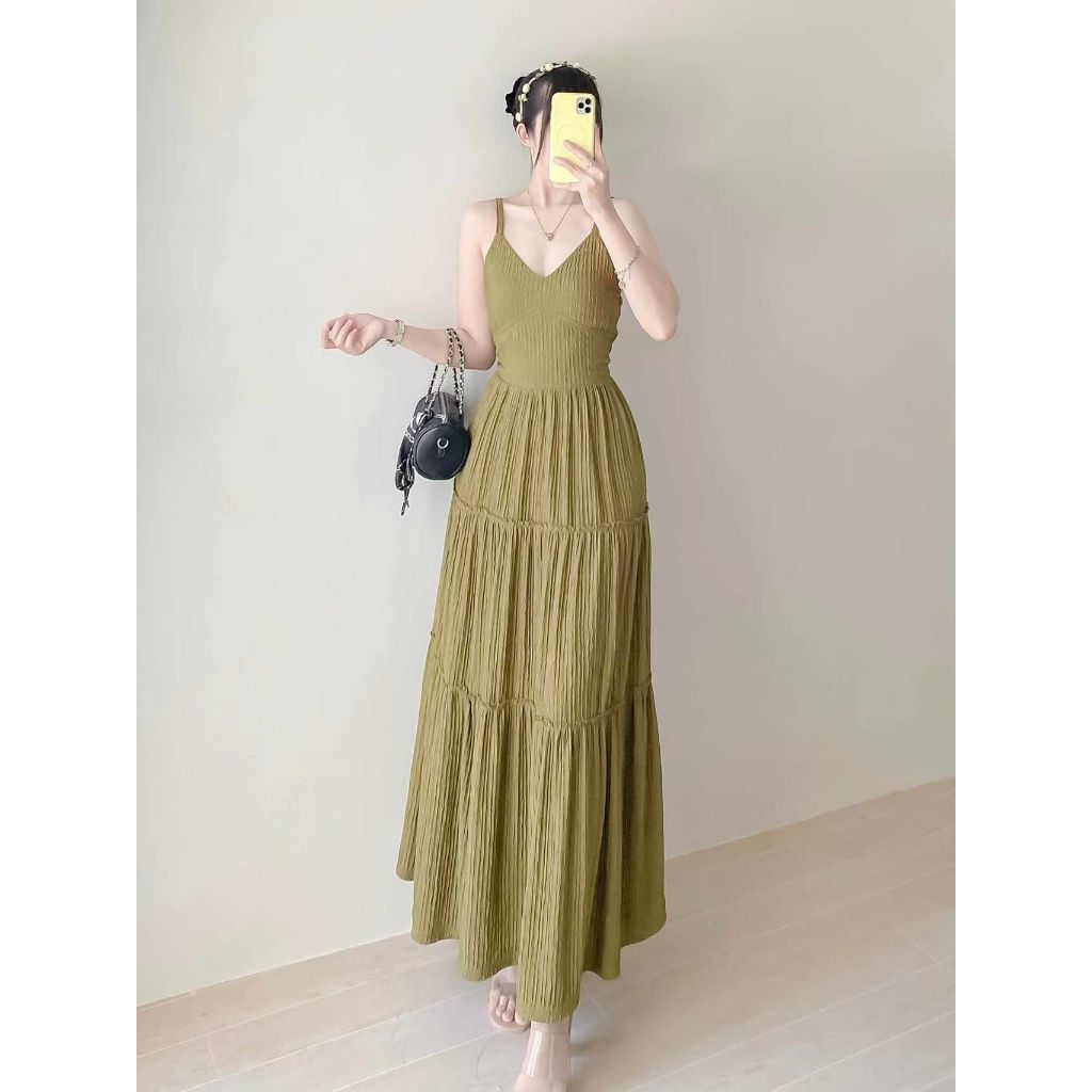 Women's Fitted Summer Maxi Dress.Layered Flowy Dress Challis Fabric  SimpleSleeveless Maxi Dress | Shopee Philippines