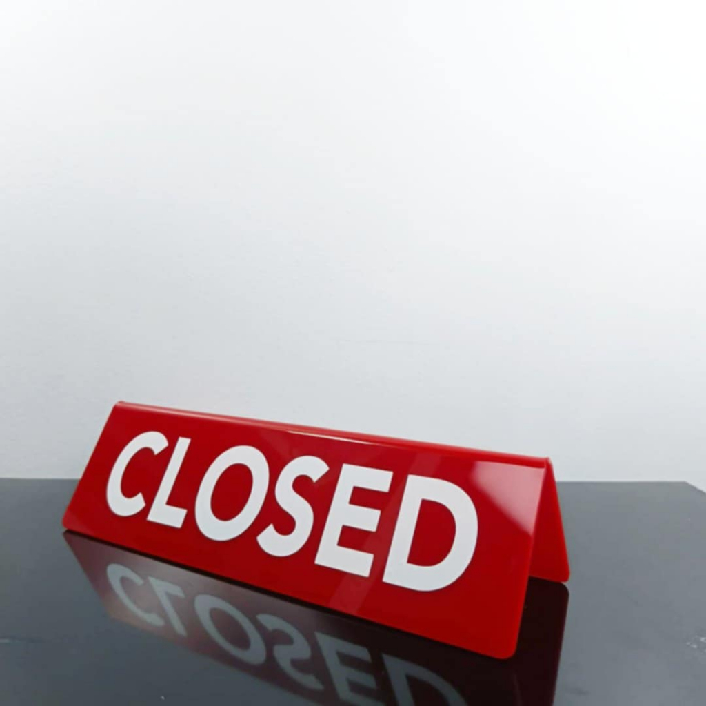 ACRYLIC TABLE SIGN - CLOSED - ACRYLIC GLASS MATERIAL SIGN | Shopee ...