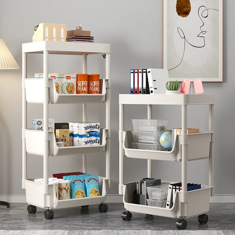 4/5Layer Moving Rack Trolley Cart Organizer Kitchen Storage Shelf ...