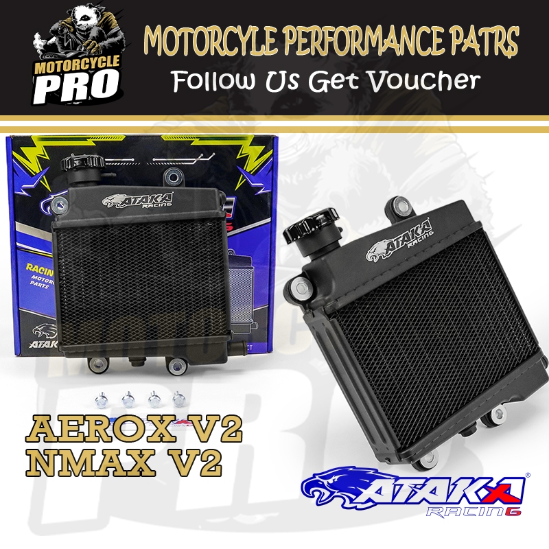 ATAKA Motorcycle Black 407ML Refit Big Radiator Assy For YAMAHA NMAX V2 ...