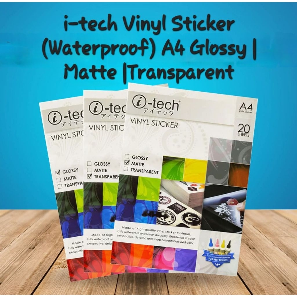 i-tech Vinyl Sticker (Waterproof) A4 Glossy |Matte |Transparent ...