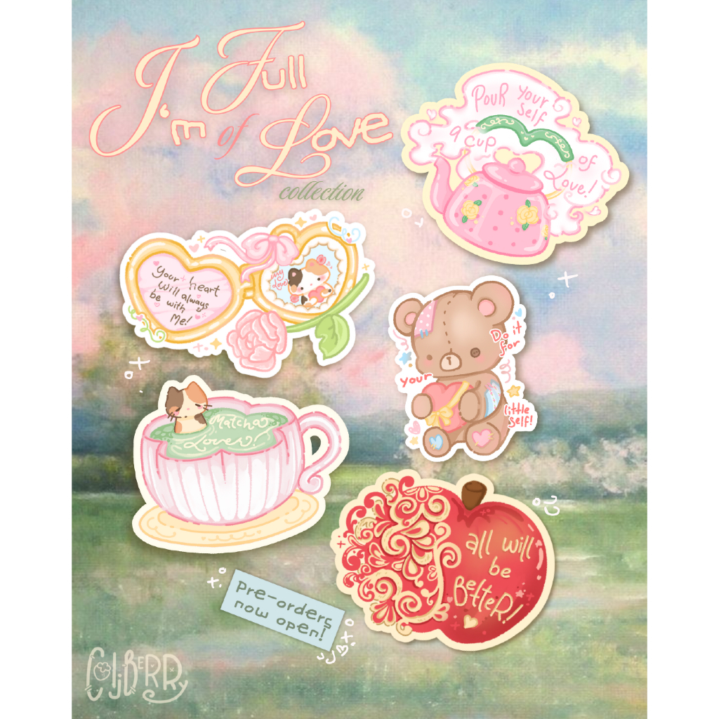 Im full of Love Sticker Collection! || Die cut glitter finish stickers ...