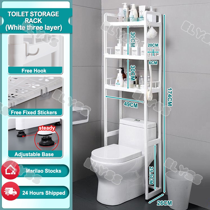 3-Tier Plastic Bathroom Space Saver Rack Storage Shelf Organization ...