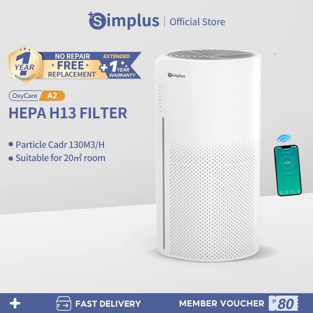 Simplus Air Purifier 3 Stages Filtration HEPA H13 Real-time Air Quality ...