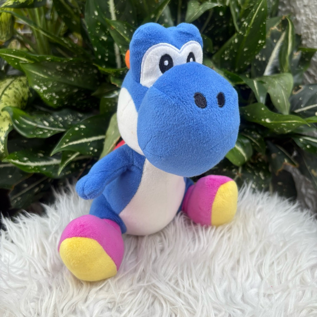SAN-EI Super Mario Bros ALL STAR COLLECTION Blue YOSHI Plush Toy ...