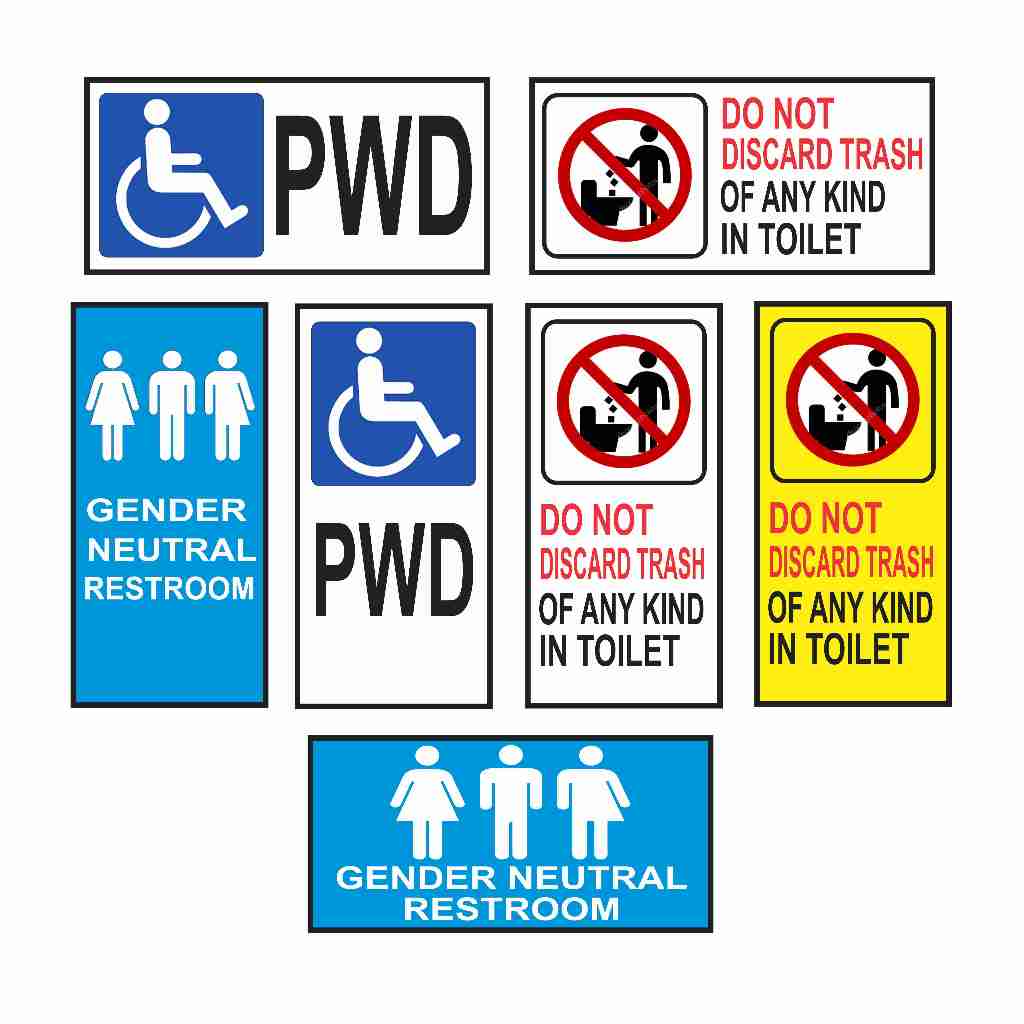 SIGNAGE - PWD SIGN - DO NOT DISCARD TRASH DOWN THE TOILET - PVC PLASTIC ...