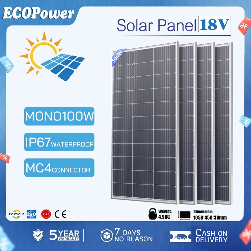 100W Solar Panel Portable Off-Grid Power | Shopee PH
