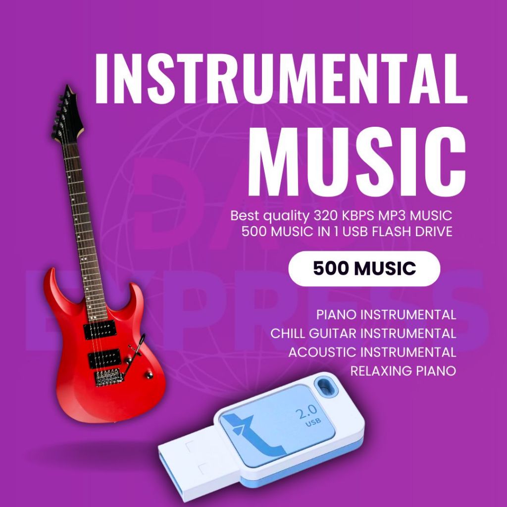 INSTRUMENTAL MUSIC COLLECTION 500 MUSIC | USB FLASH DRIVE | MP3 320 ...