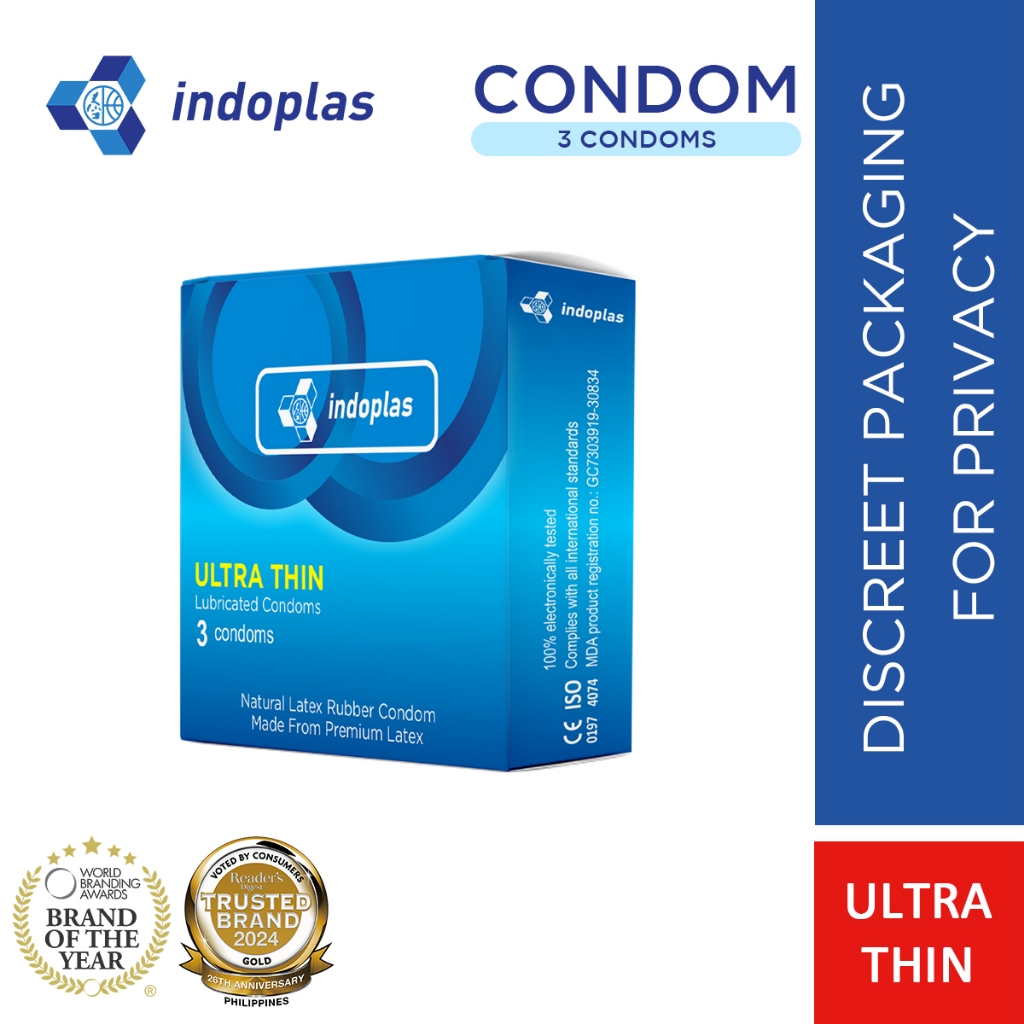 Indoplas Condom – Ultra Thin | 1 Box (3 Pcs) | Shopee Philippines