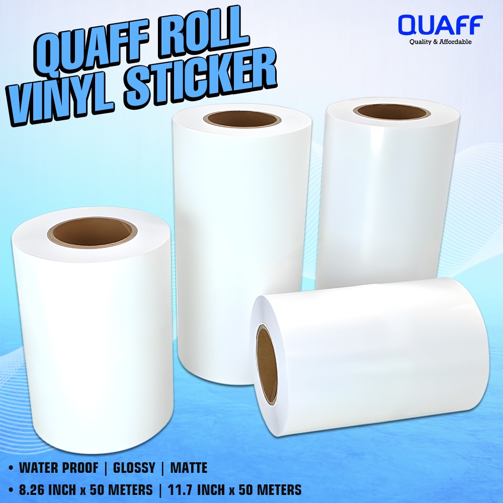1 Roll Quaff Vinyl Sticker White Gloss & Matte Inkjet Sticker 50meters ...