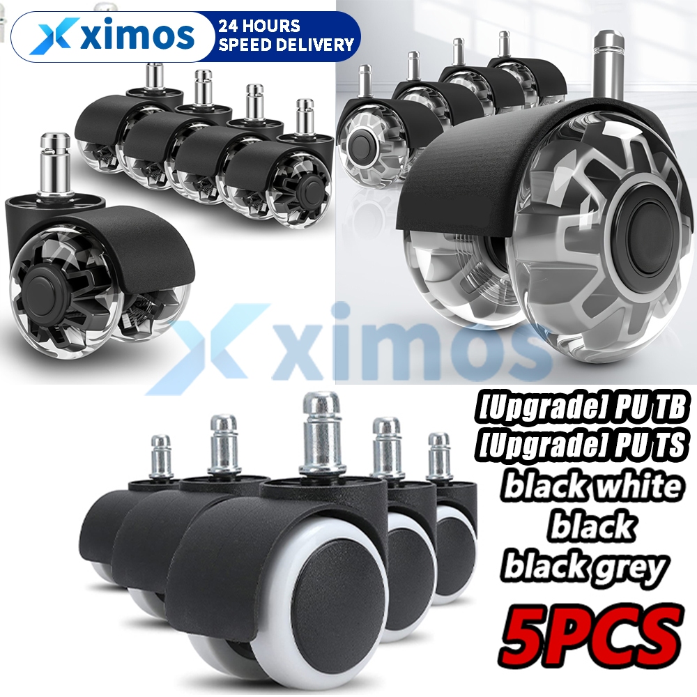 5PCS Office Chair Wheels Heavy Duty Swivel Computer Chair Wheel Caster ...