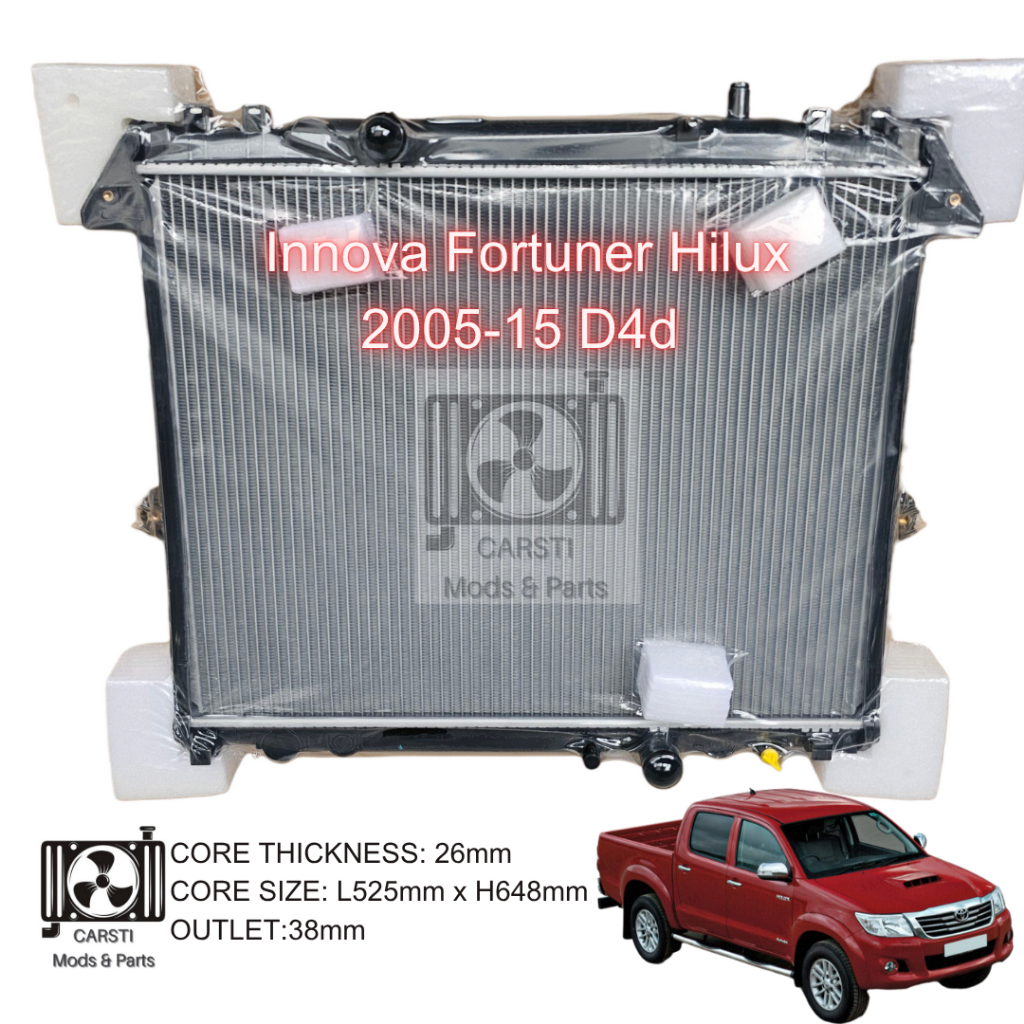 Radiator Innova Fortuner Hilux toyota 2004-15 2.5 3.0 Diesel 26mm 2 row ...