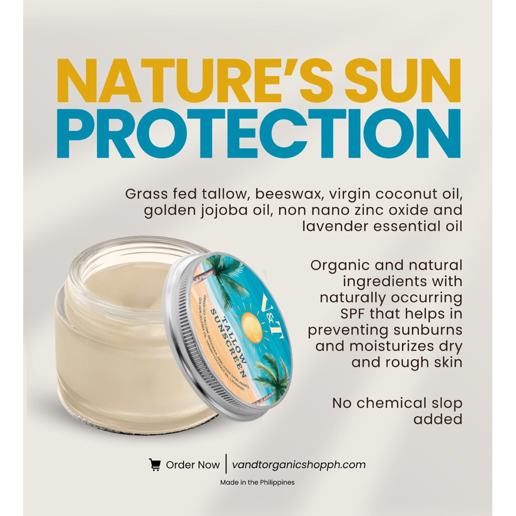 Tallow Sunscreen by V&T Organic Shop | Shopee Philippines
