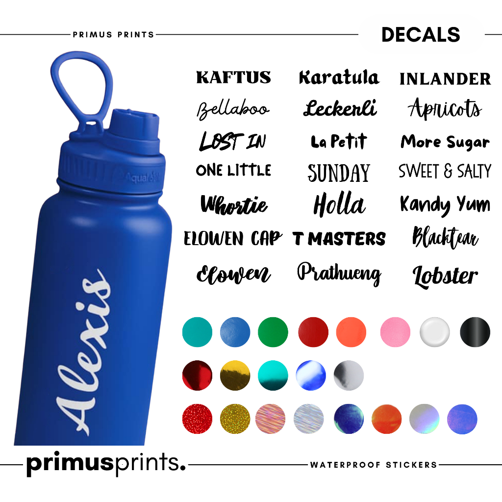Personalized Aquaflask STICKER ONLY | Vinyl | Aquaflask Hydroflask ...