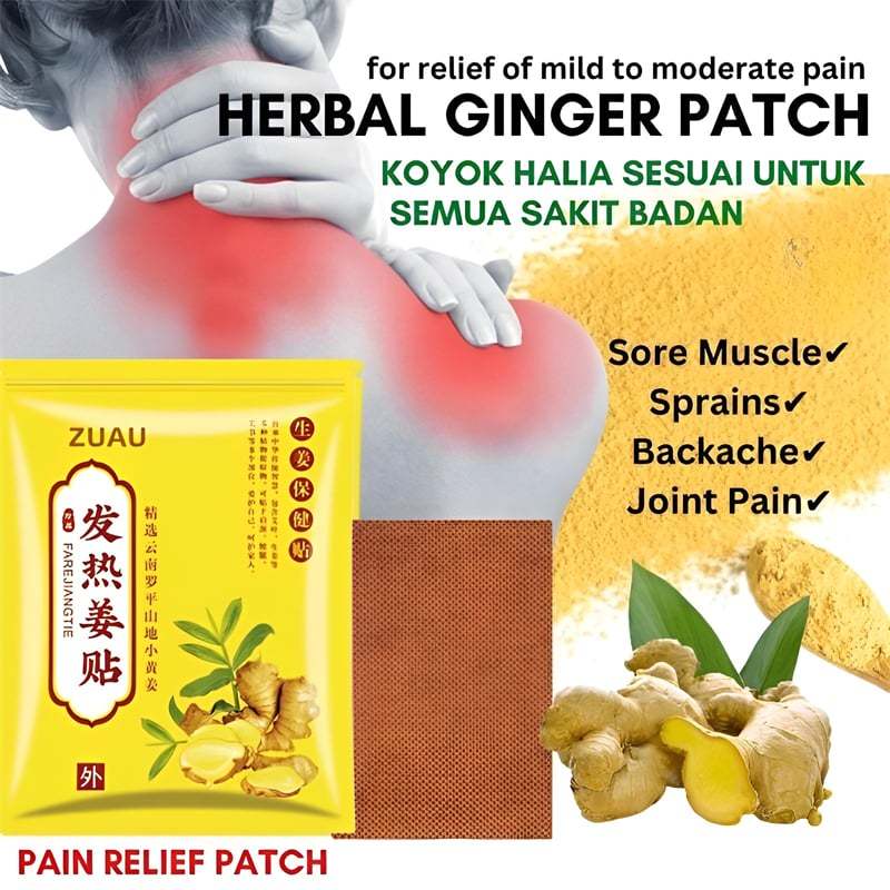 Herbal Ginger Patch for Comfort and Wellness Pain Relief ( 10-20-50 ...