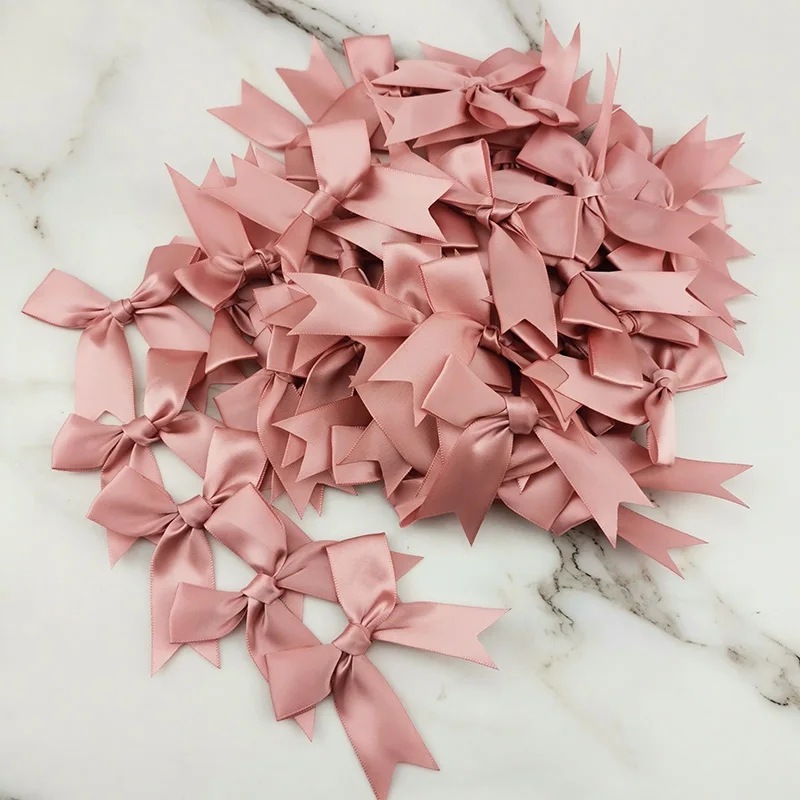 BUTTERFLY 50pcs Colorful Ribbon Bows Polyester Satin Small Size For ...