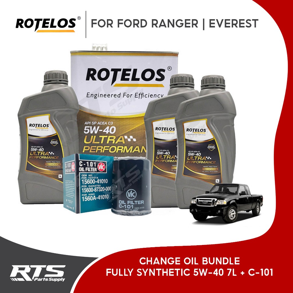 Ford Ranger / Everest 1999 - 2006 Rotelos 5w-40 Fully Synthetic Change ...