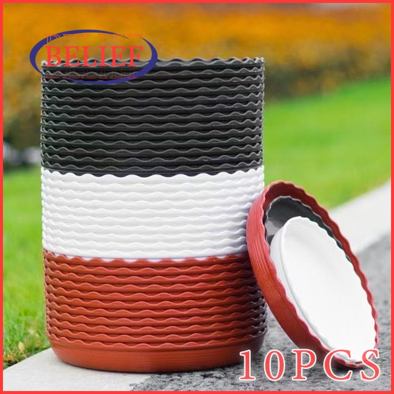 10pcs Plastic Catch Plate Flower Pot Indoor Outdoor Plant Saucer ...